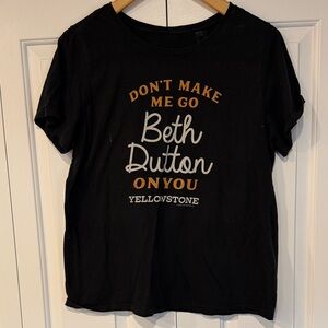 Yellowstone Black Kids T-Shirt with Bold Text